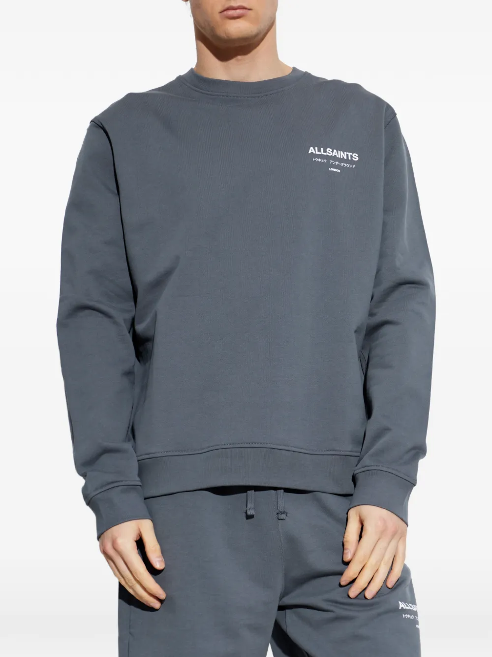 AllSaints Underground sweater met print Blauw