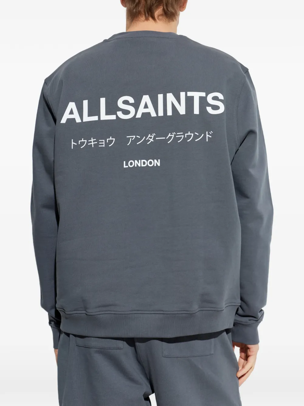 AllSaints Underground sweater met print Blauw