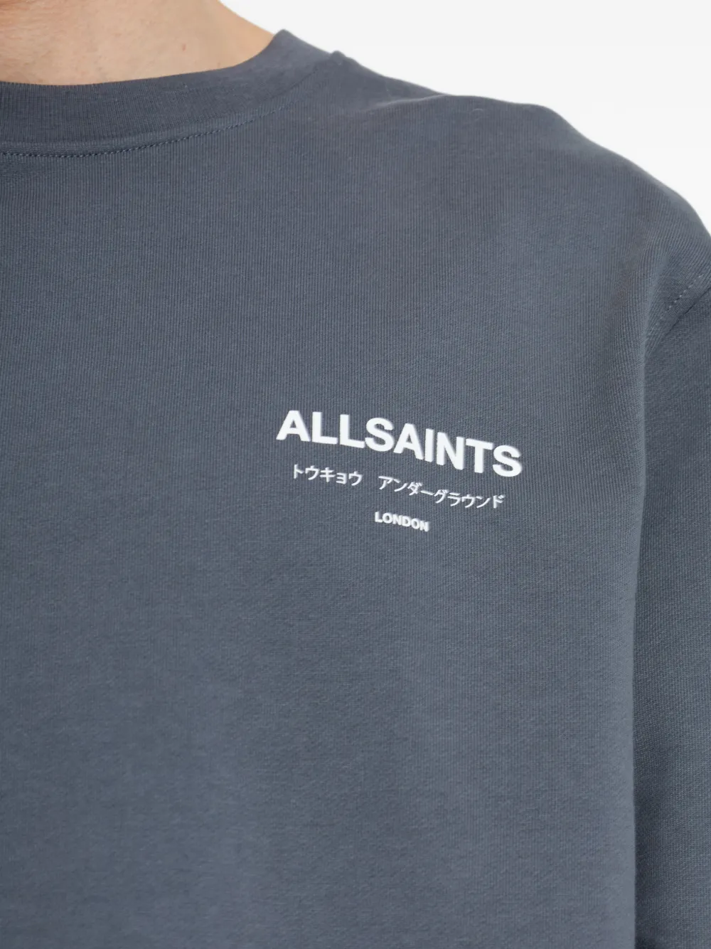 AllSaints Underground sweater met print Blauw
