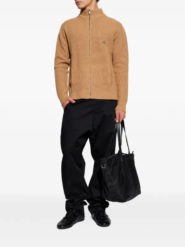 Vivienne Westwood Fisherman Zip Embroidered Sweater | Neutrals