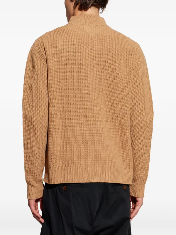 Vivienne Westwood Fisherman Zip Embroidered Sweater | Neutrals
