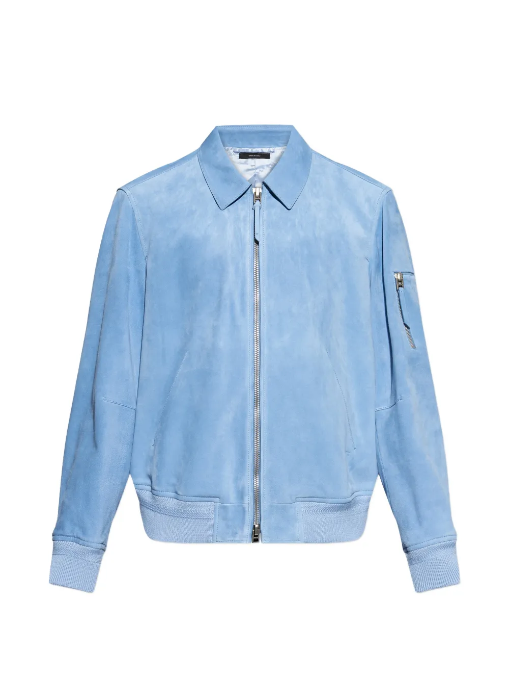TOM FORD zipped suede bomber jacket - Blu