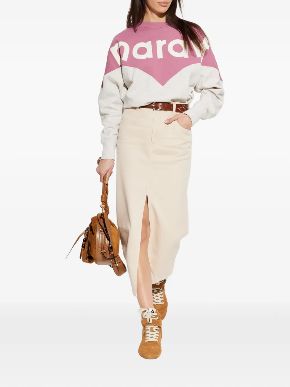  Marant étoile Houston Logo-detail Sweatshirt - Pink 