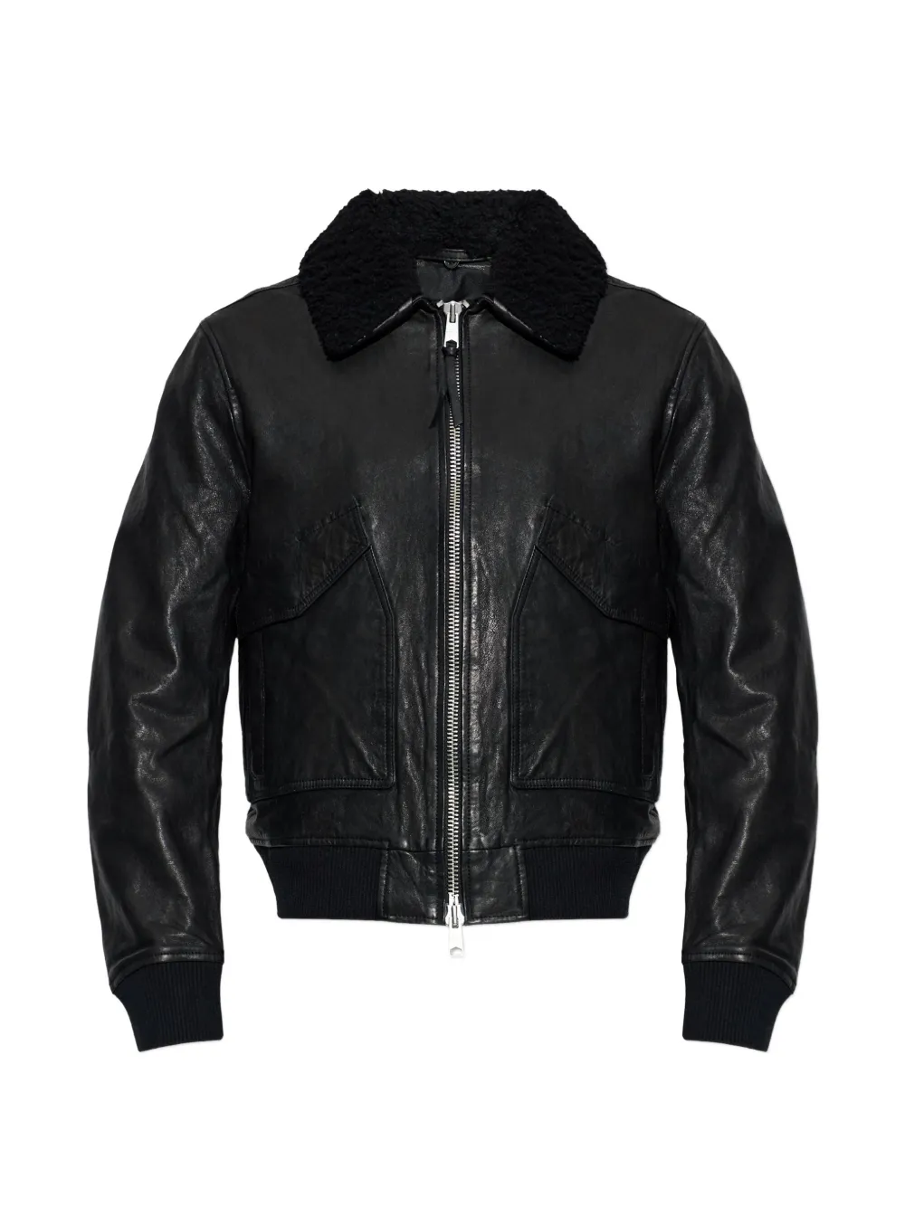 AllSaints Vaucluse leather aviator jacket | Black | Image 1