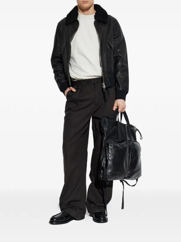 AllSaints Vaucluse Leather Aviator Jacket | Black | FARFETCH