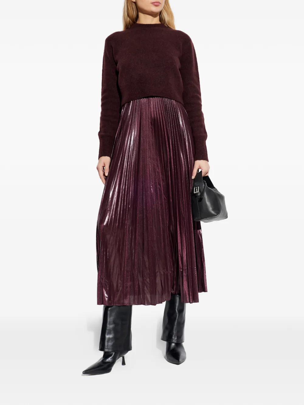  Allsaints Spark Long-sleeve Midi Dress - Red 
