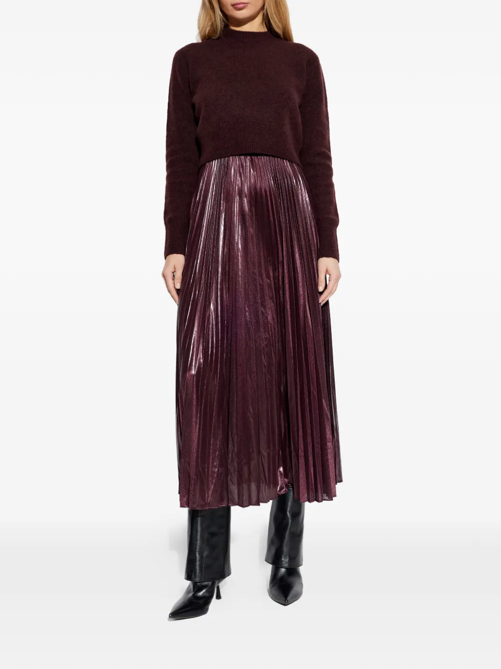  Allsaints Spark Long-sleeve Midi Dress - Red 