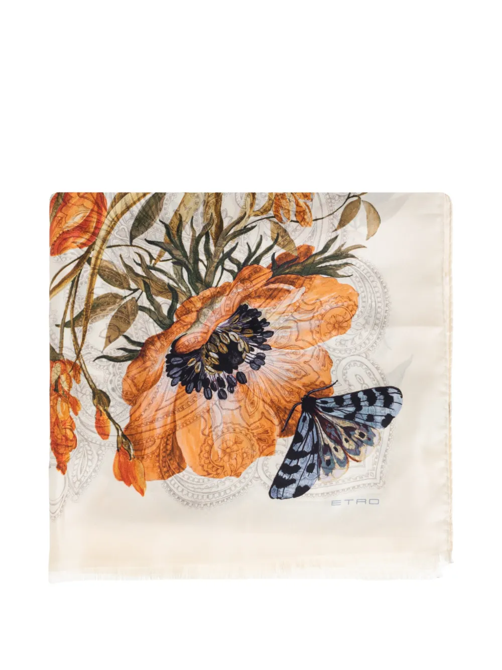ETRO floral-print silk scarf - Toni neutri