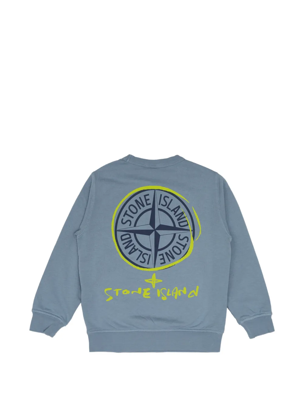 Stone Island Junior Sweater met logoprint Blauw