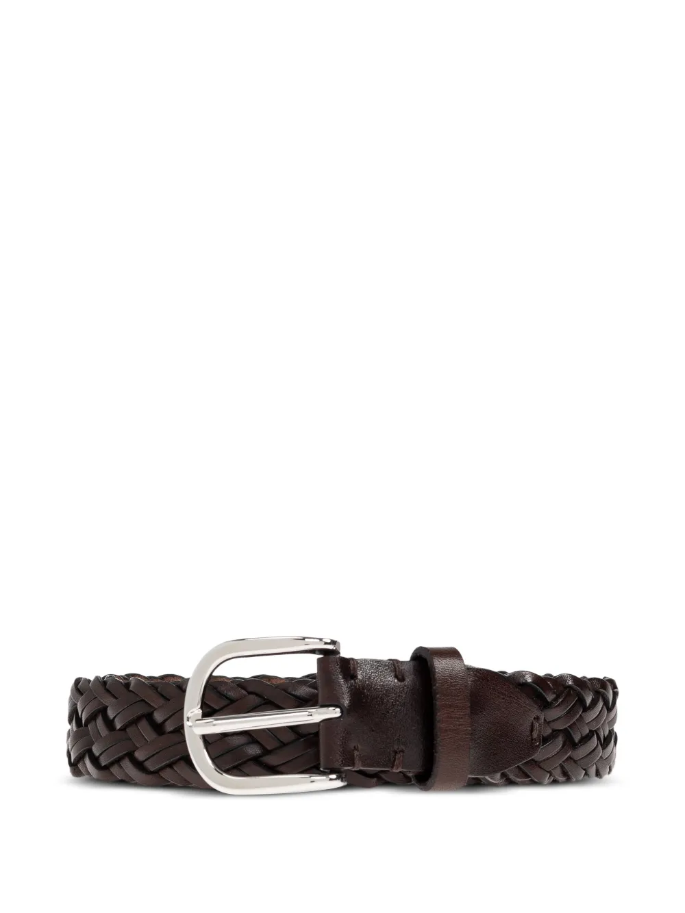 Brioni braided leather belt - Marrone