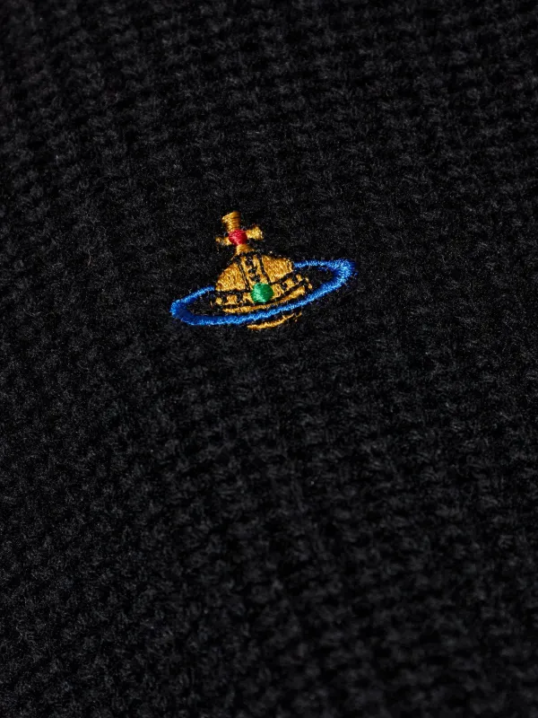 Vivienne Westwood Fisherman zip-up Embroidered Sweater | Black