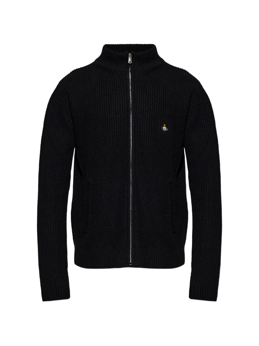 Vivienne Westwood Fisherman zip-up embroidered sweater - Nero