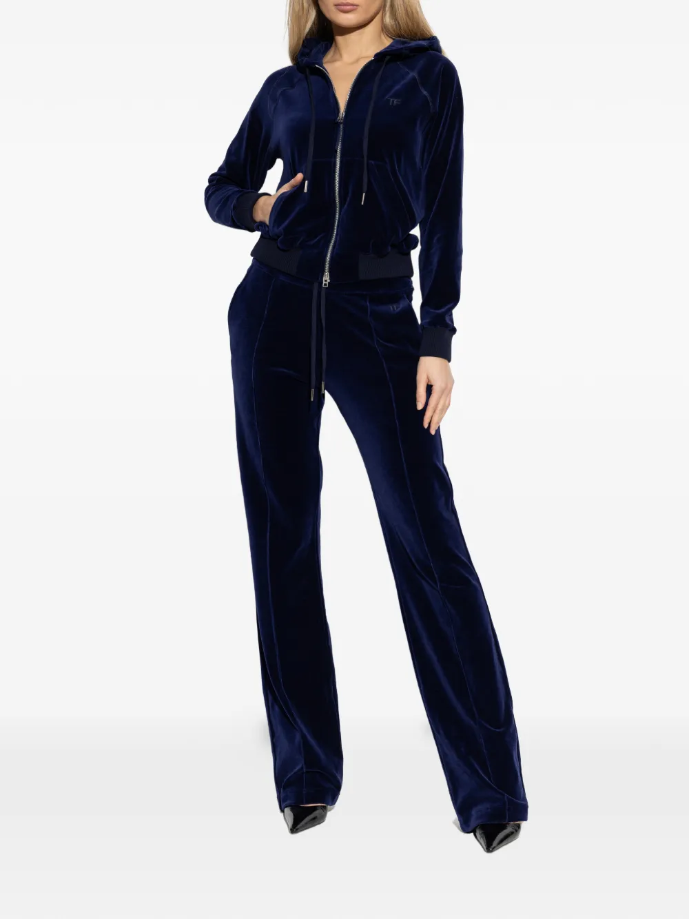  Tom Ford Pull Zippé à Capuche - Bleu 