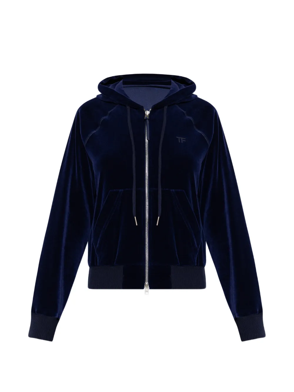 TOM FORD hooded zip knitwear - Blu
