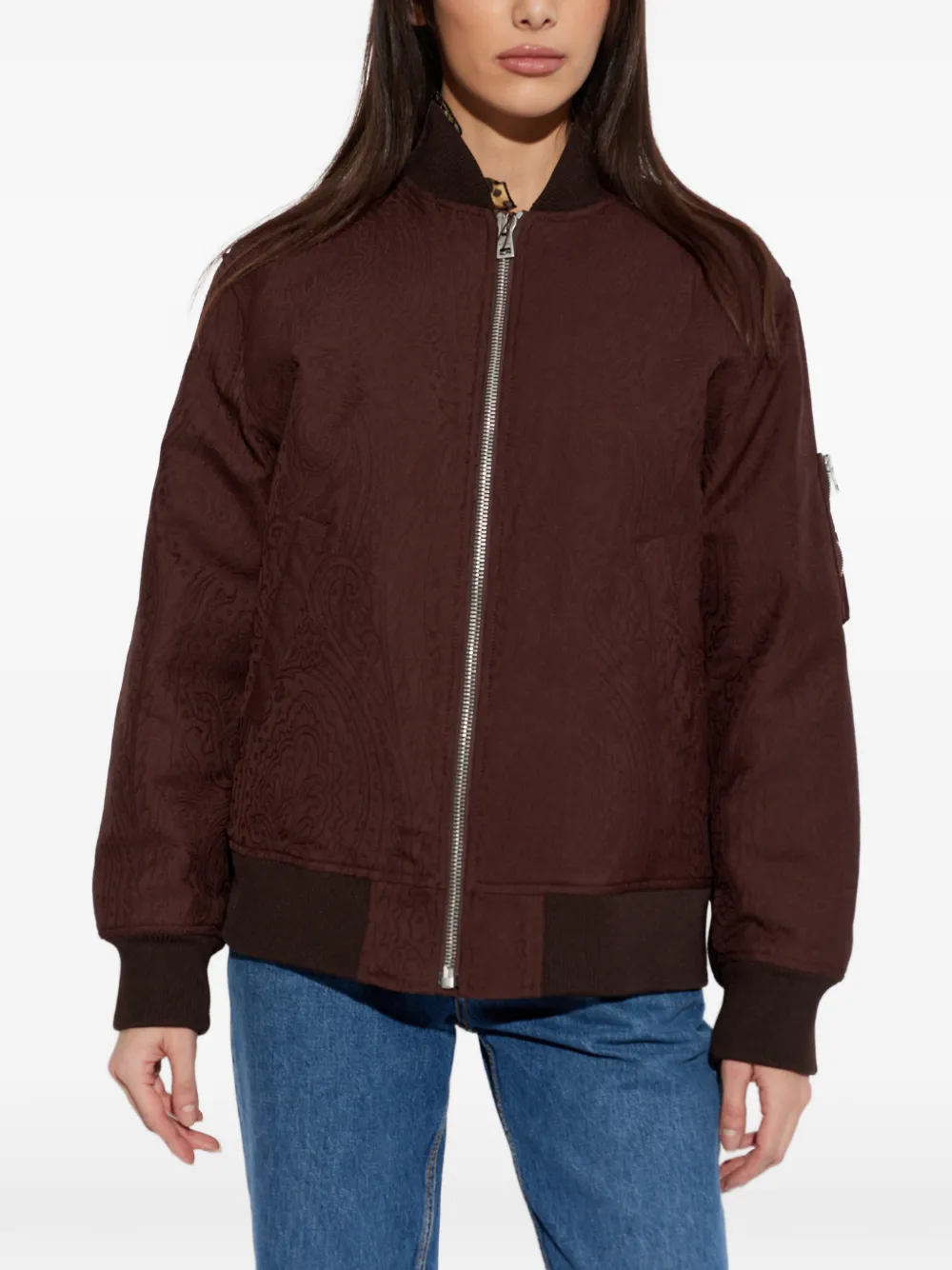 ETRO Bomberjack met paisley-patroon Bruin