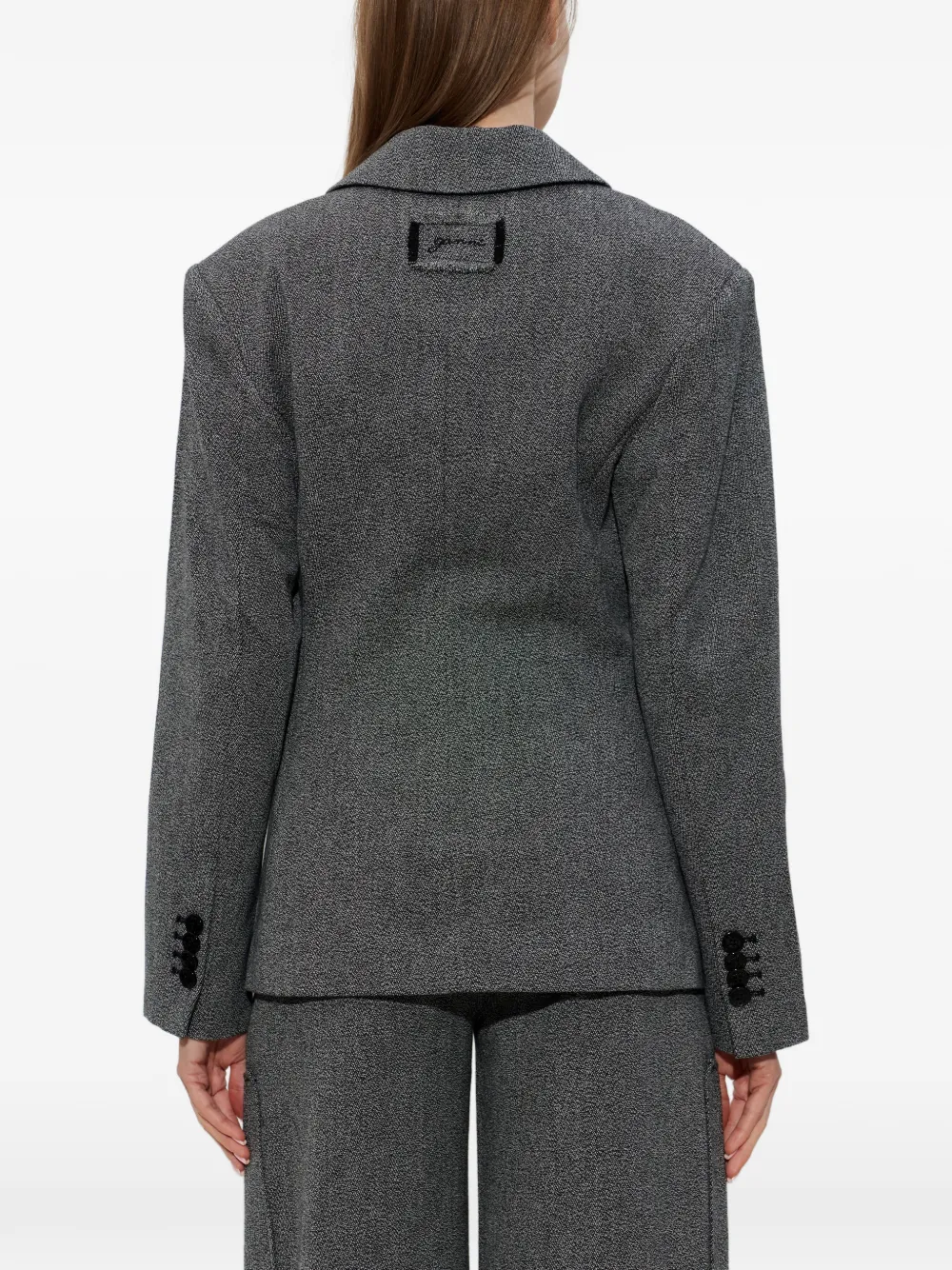 GANNI Blazer met knopen Grijs