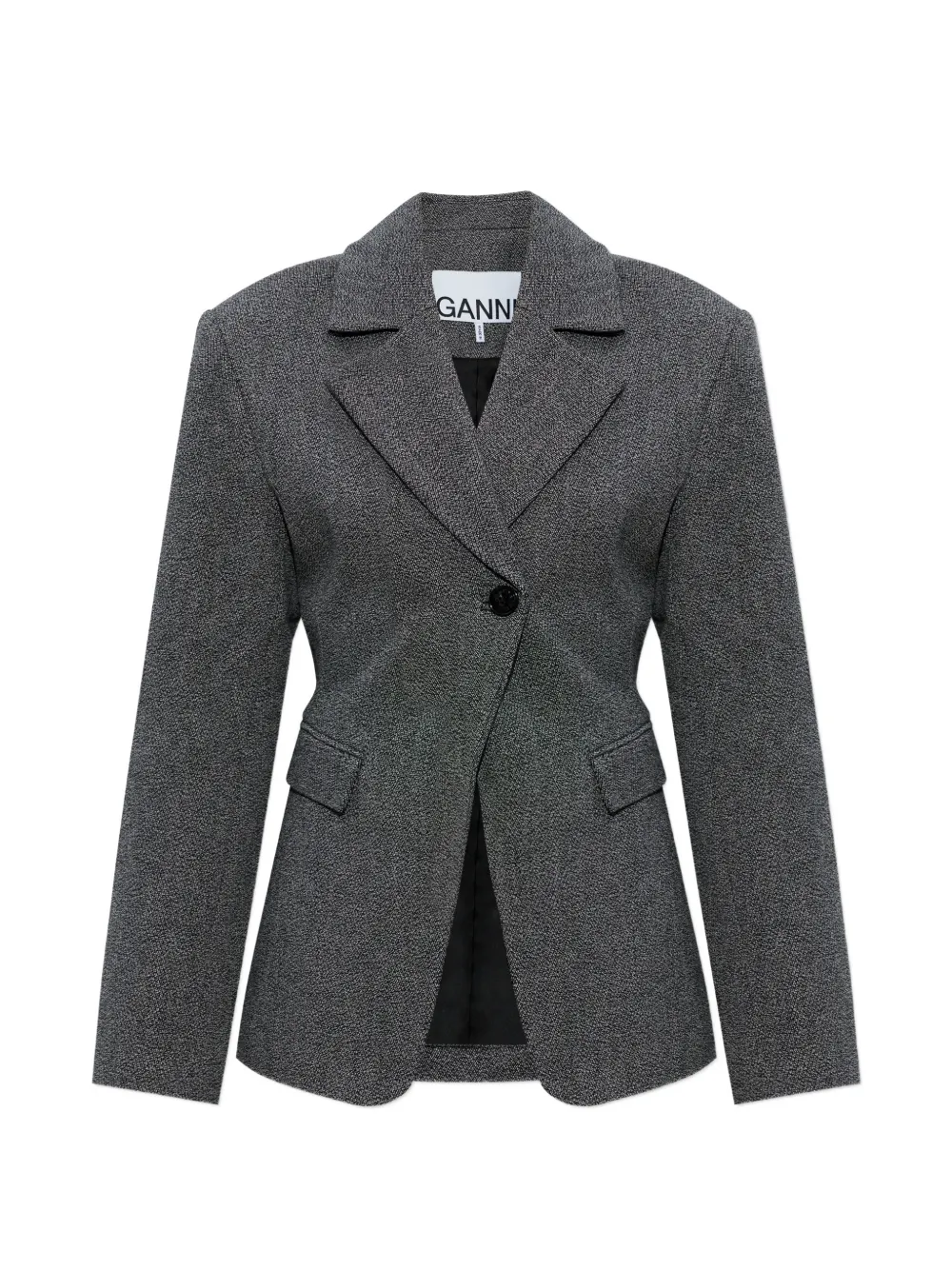 GANNI long-sleeve buttoned blazer - Grigio