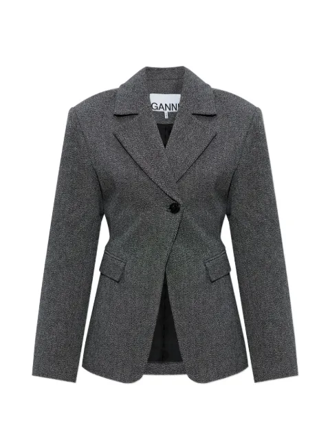 GANNI langærmet blazer med knap