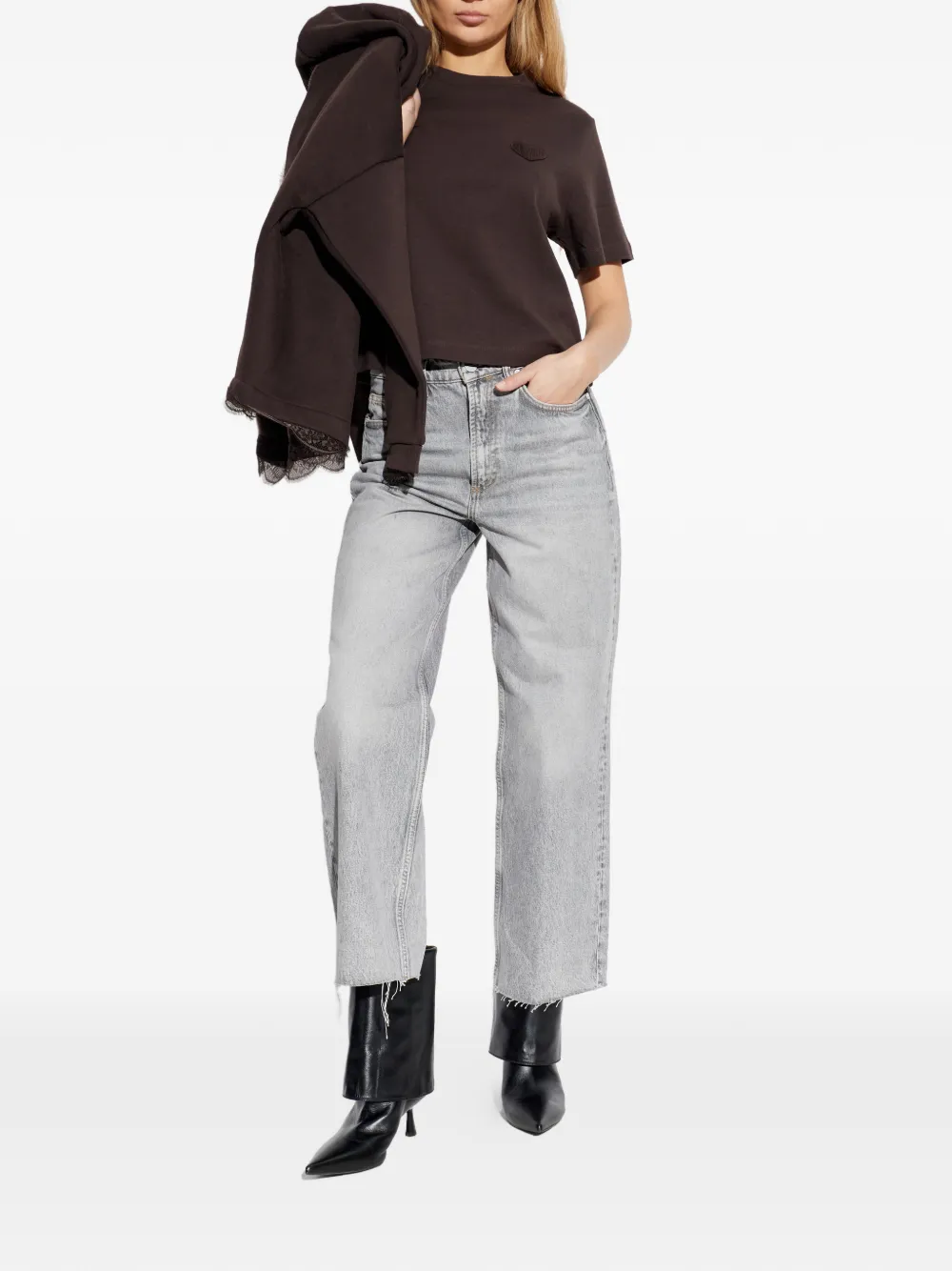  Allsaints Lisa Heart-embroidered T-shirt - Brown 