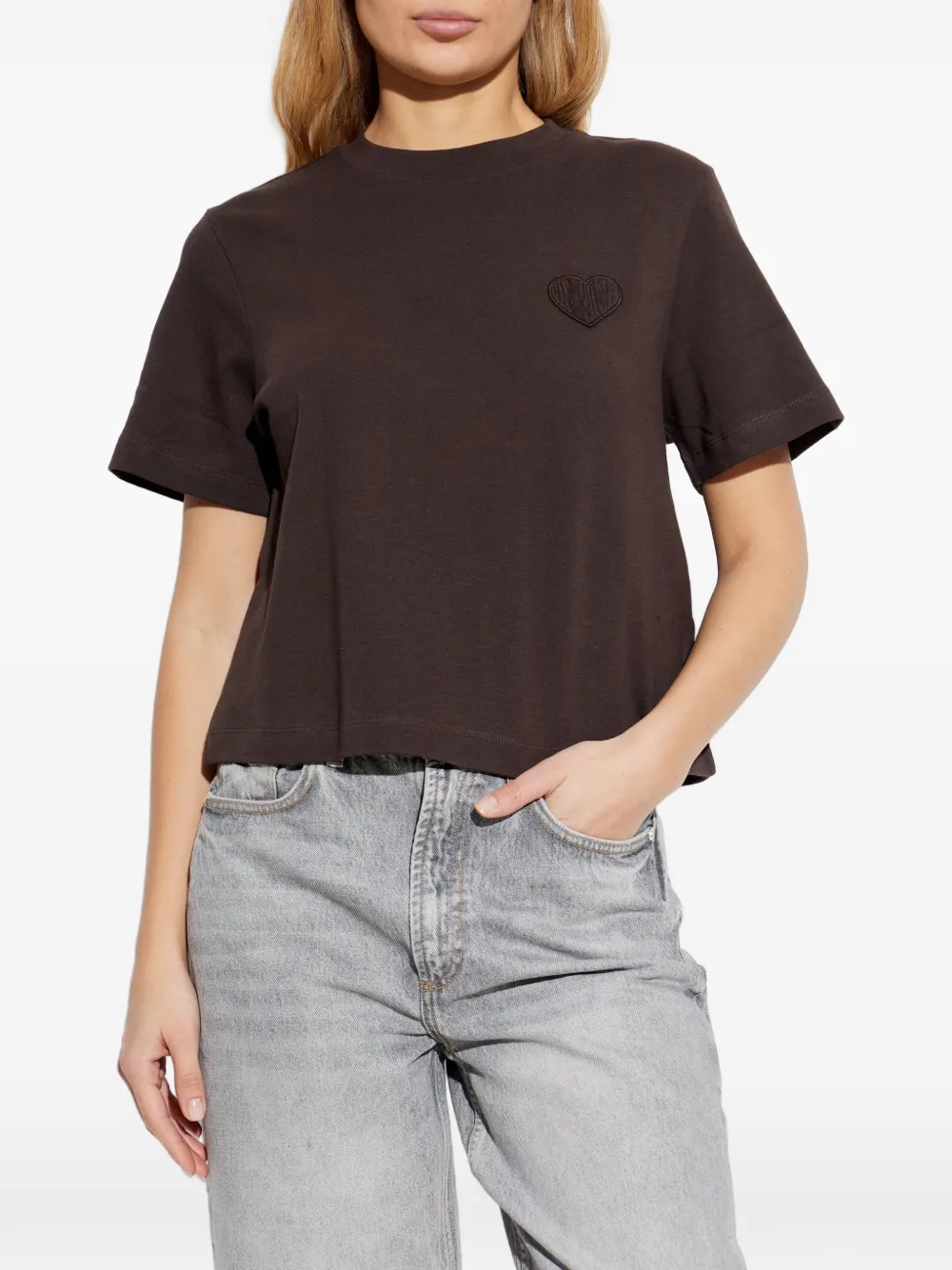  Allsaints Lisa Heart-embroidered T-shirt - Brown 