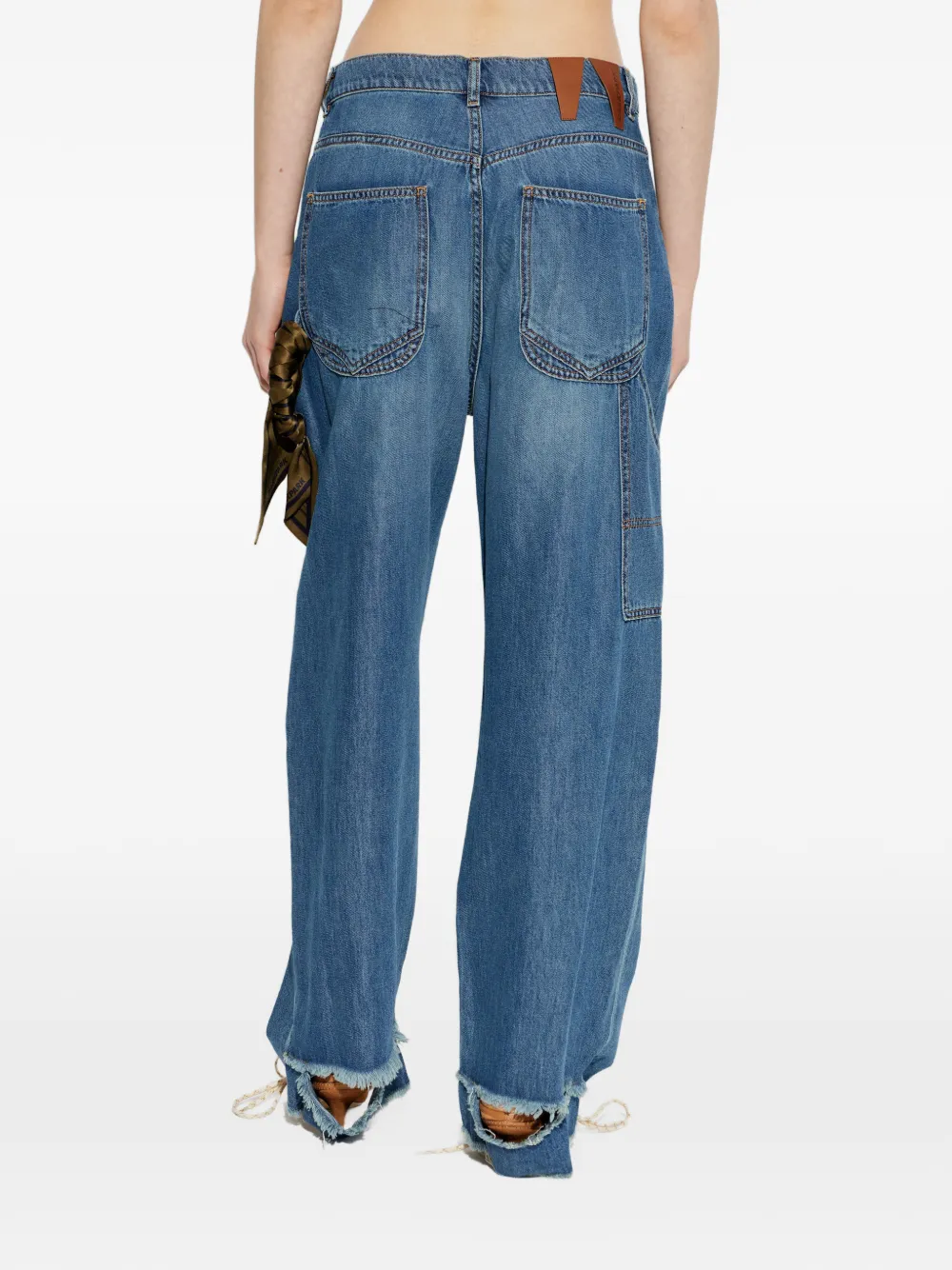 DARKPARK Jeans met sjaaldetail en riemlus Blauw
