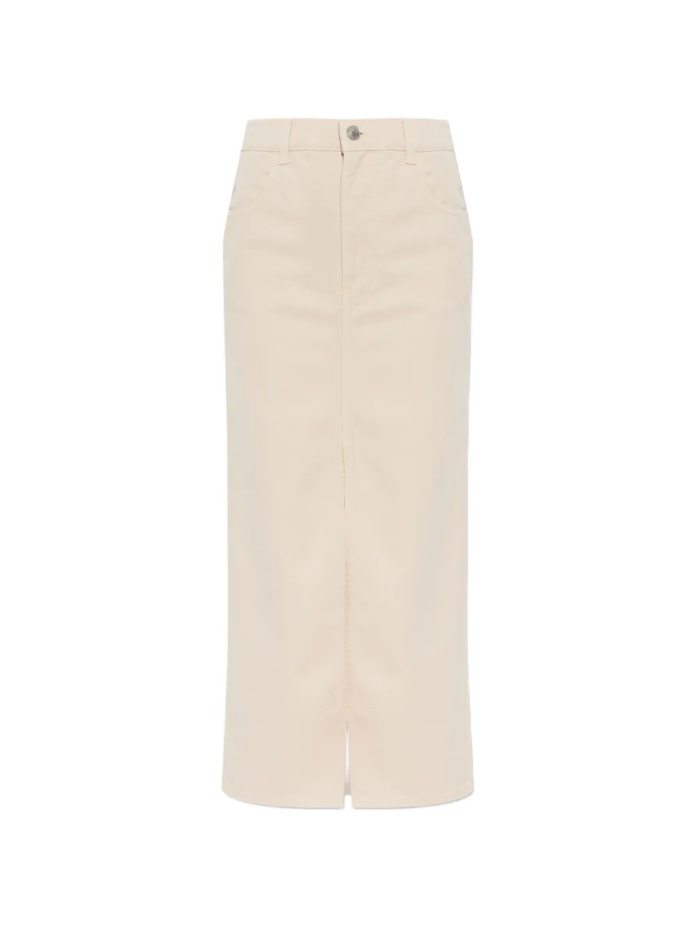 Isabel Marant Button-fastening Slit Skirt In Neutral