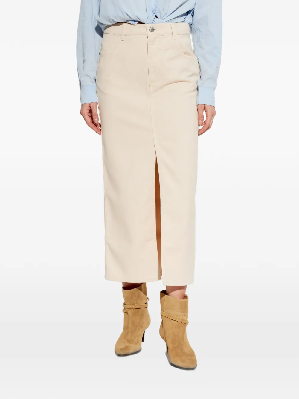  Isabel Marant Button-fastening Slit Skirt - Neutrals 