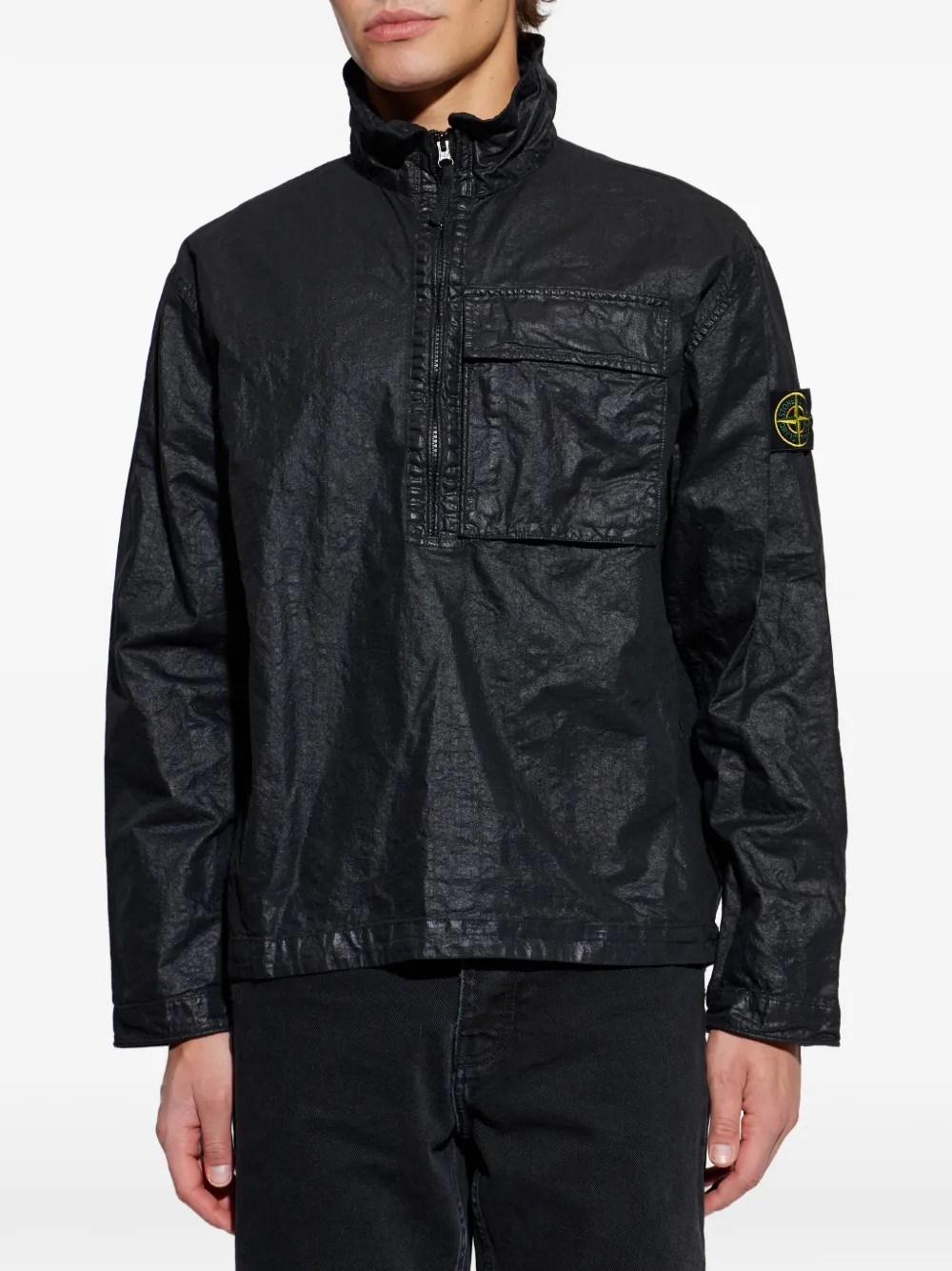  Stone Island Half-zip Pocket Jacket - Black 