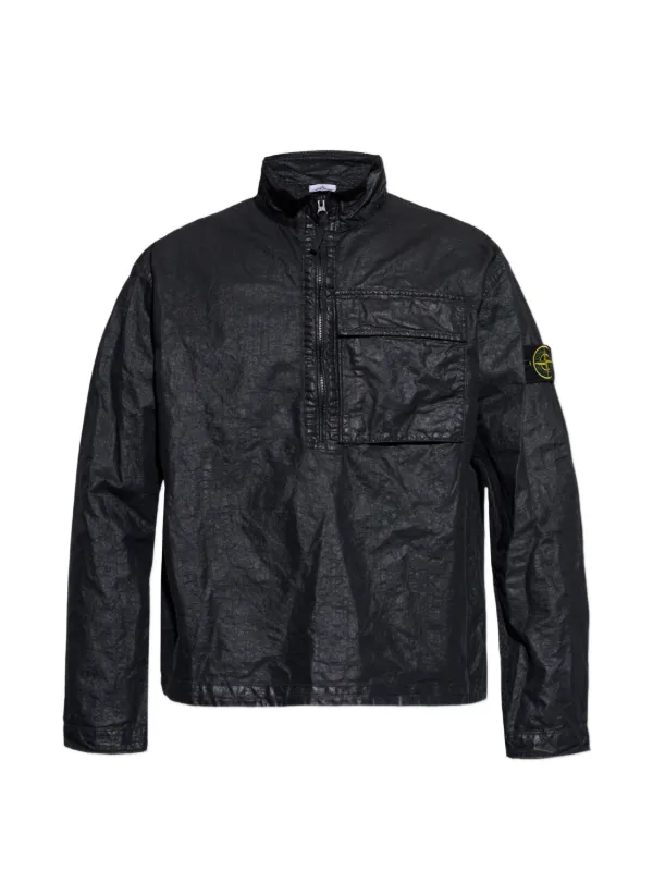 Stone  フロントポケット付きジャケット Stone Island ジップポケット ジャケット | ブラック | FARFETCH JP