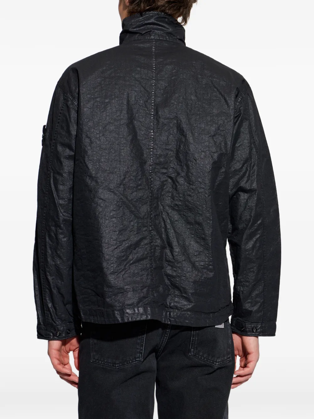 Stone Island Jack met halve rits Zwart
