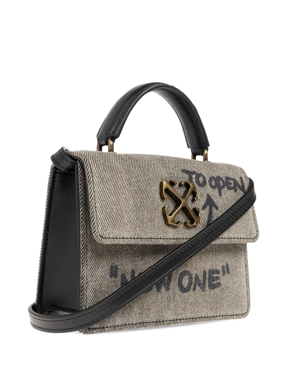 Off-White Baby Jitney Logo-plaque Tote Bag in Neutrals, view 4