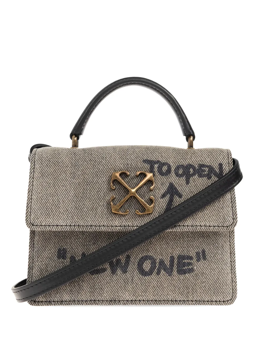 Off-White baby Jitney logo-plaque tote bag - Toni neutri