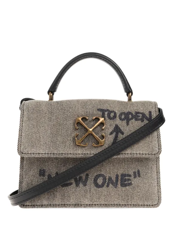 Off-White Baby Jitney Logo-plaque Tote Bag in Neutrals