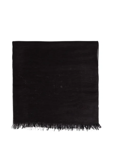Brioni logo-embroidered scarves