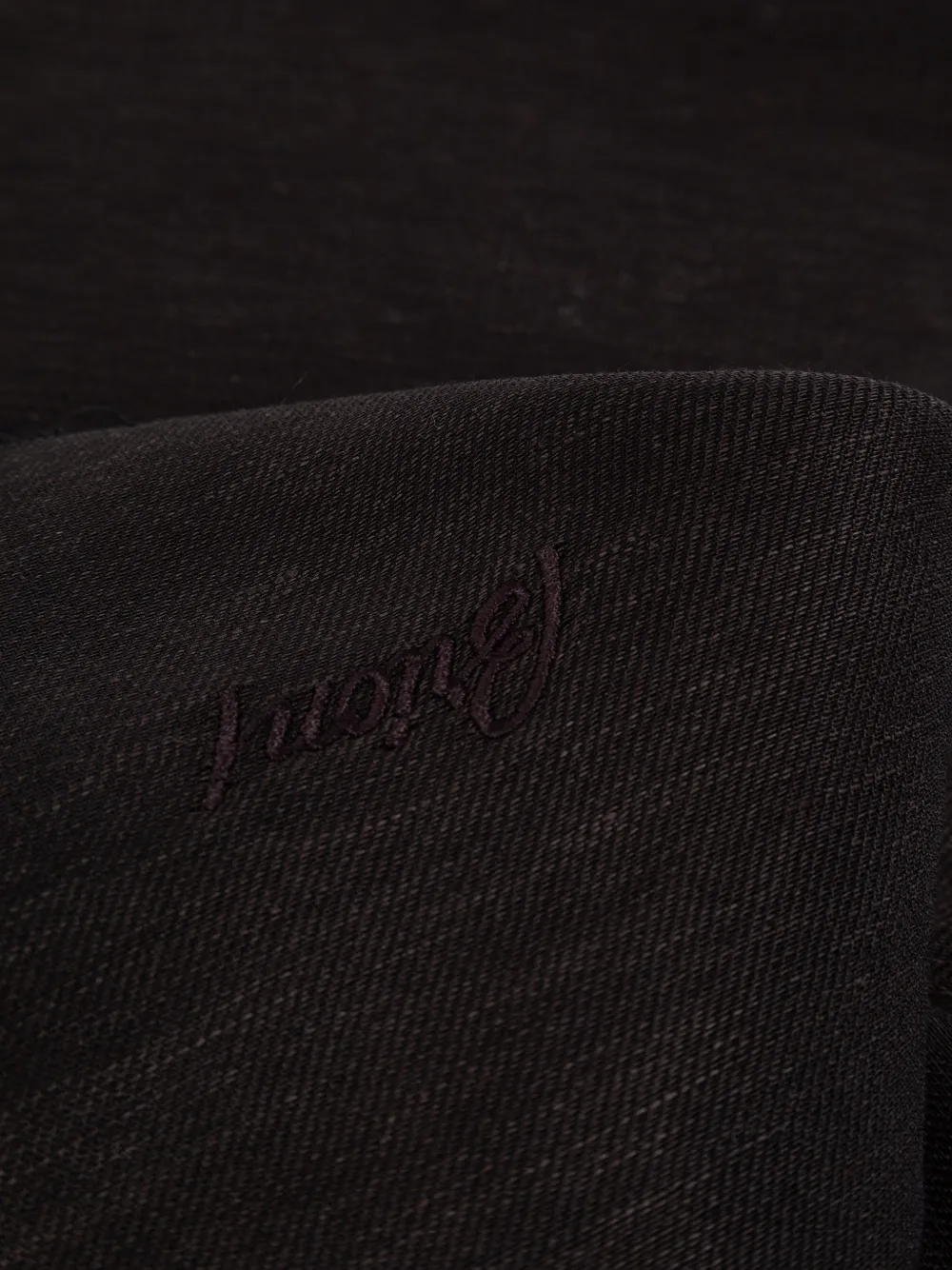 Brioni Sjaal met geborduurd logo Zwart