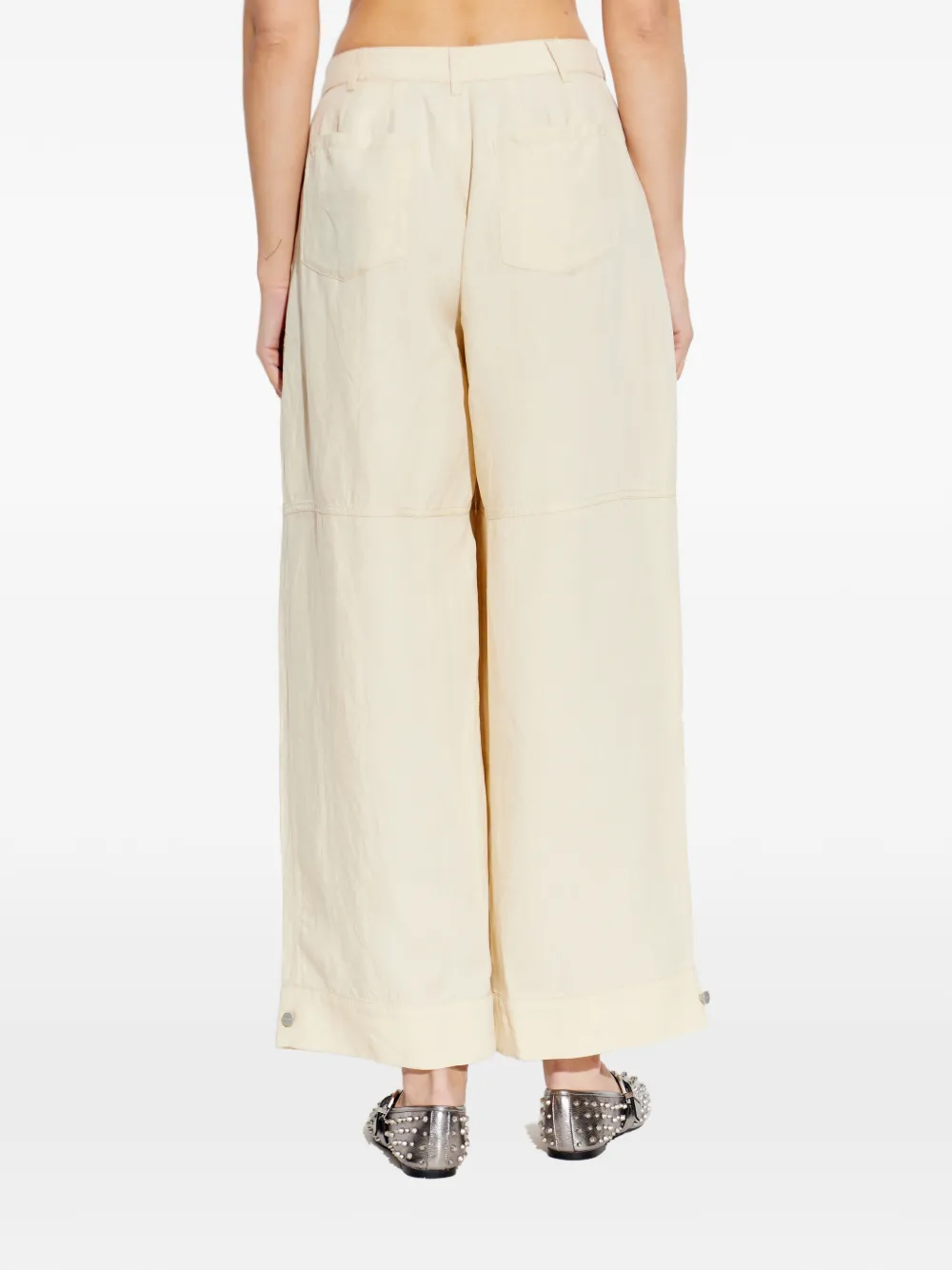AllSaints Sherell geplooide broek Beige
