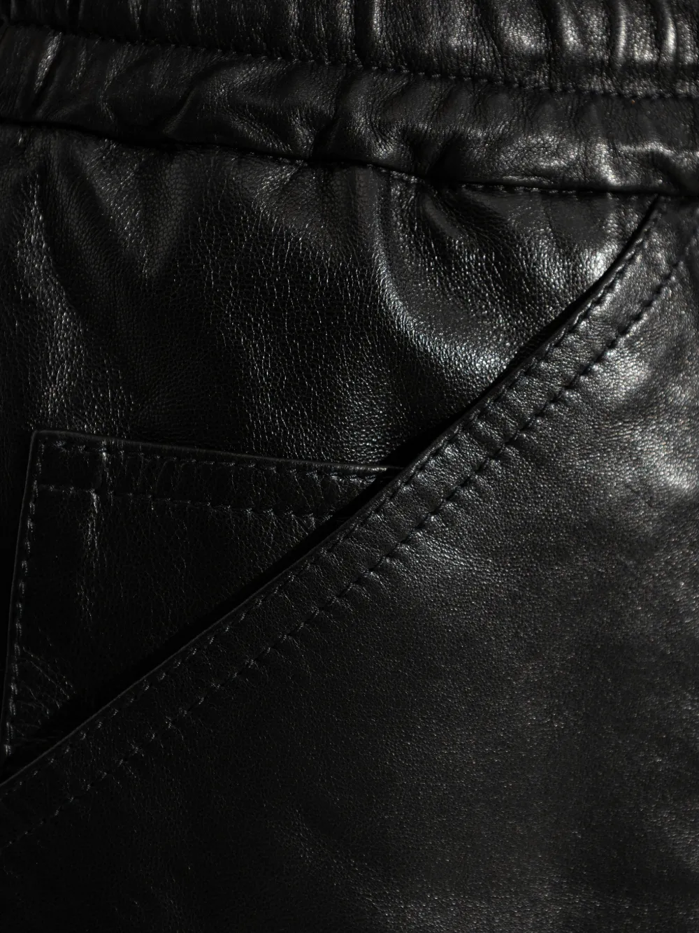Jil Sander Leren broek met trekkoord Zwart