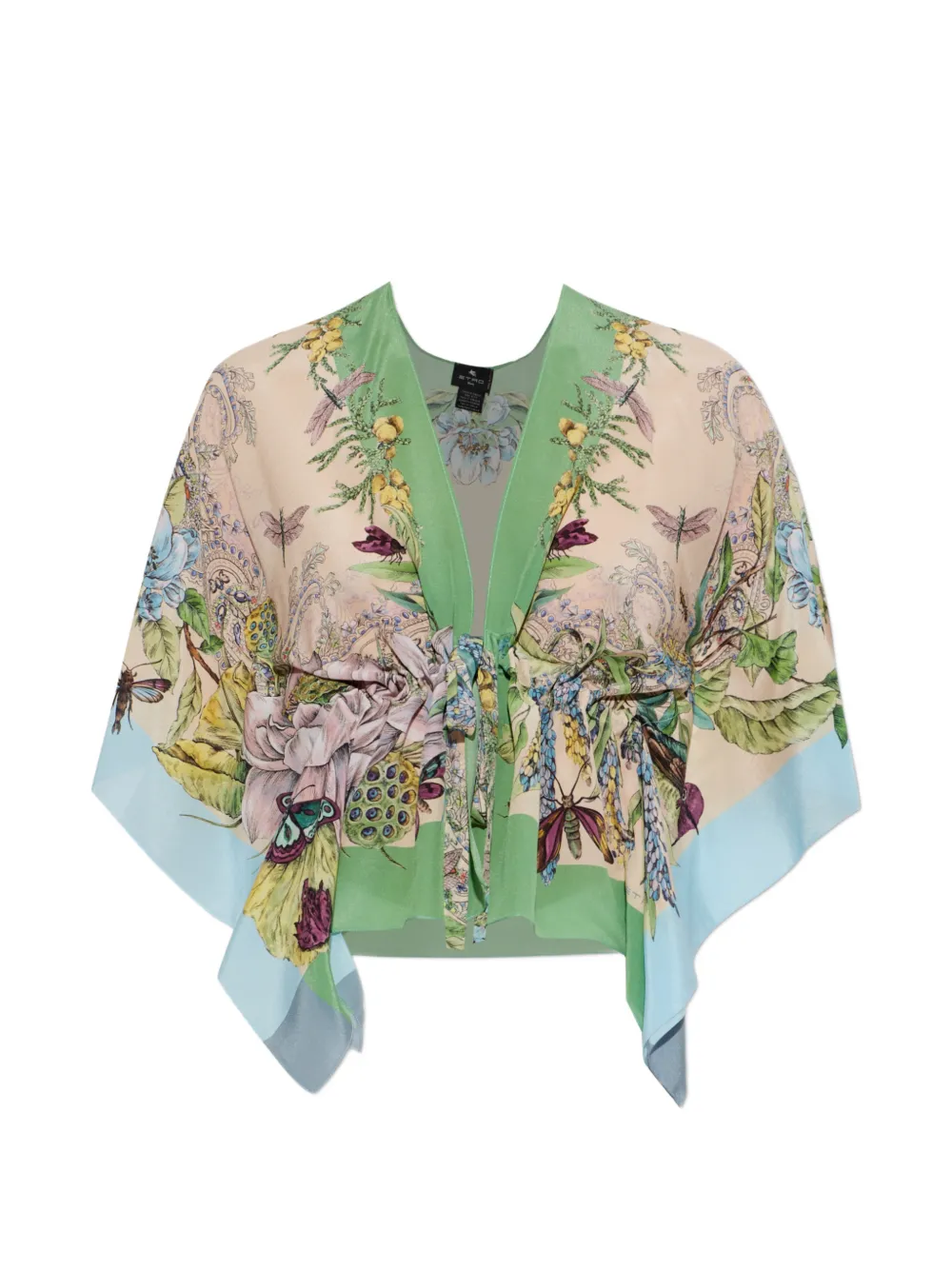 ETRO tie-front floral-print blouse - Toni neutri