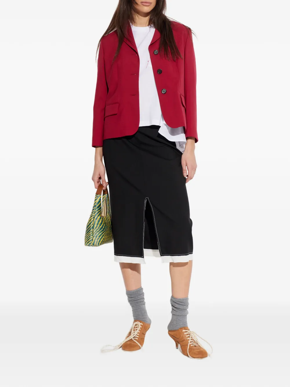  Marni Buttoned Pocket Blazer - Red 