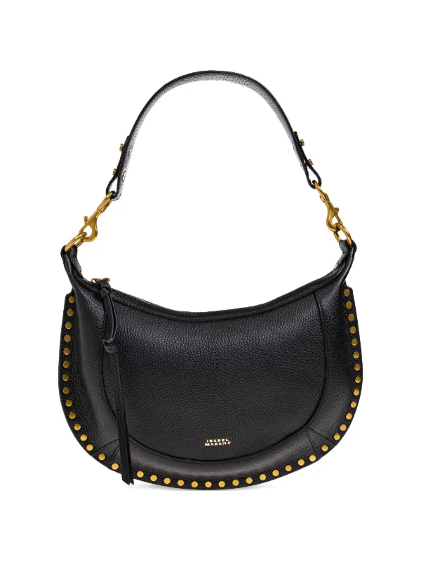 Isabel Marant Oskan Moon Studded Leather Tote Bag in Black
