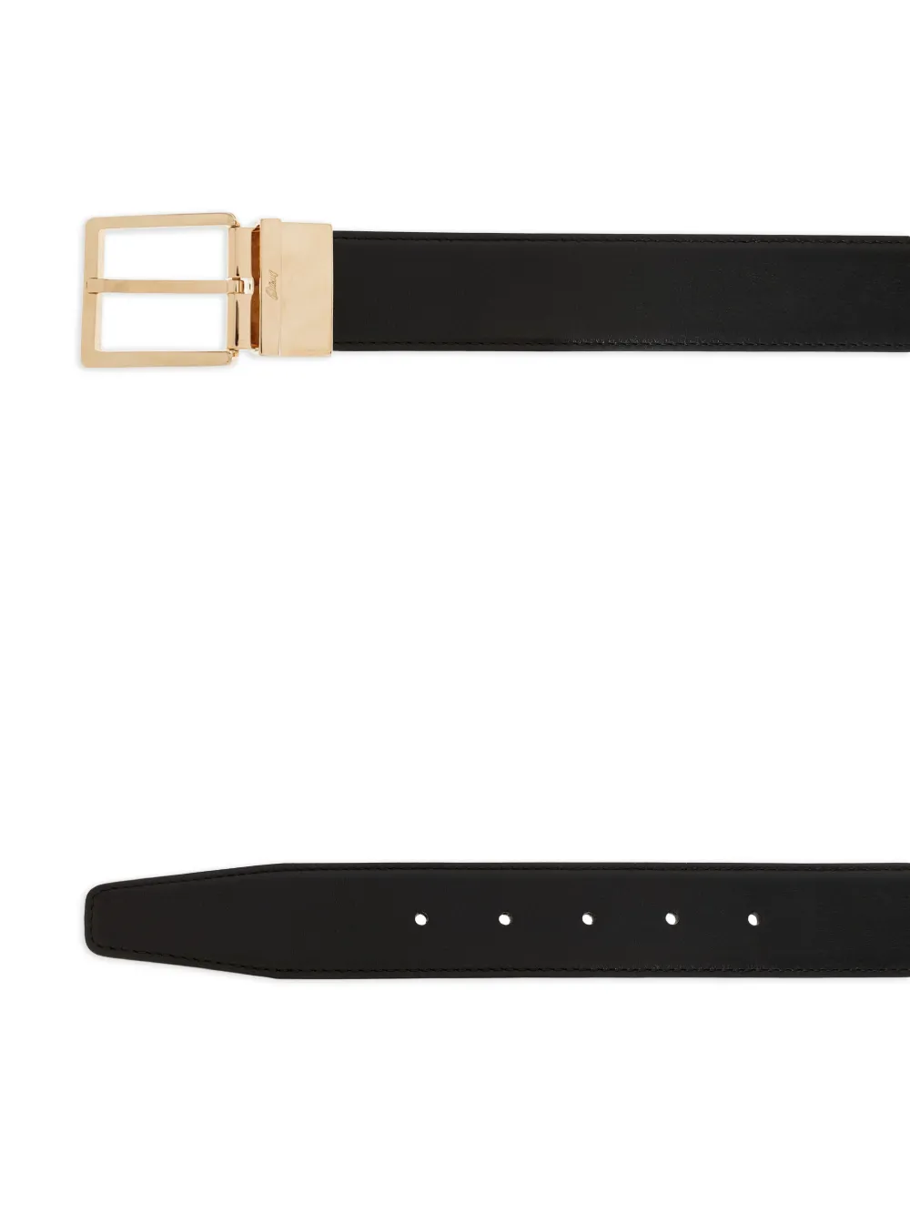  Brioni Leather Belt - Black 