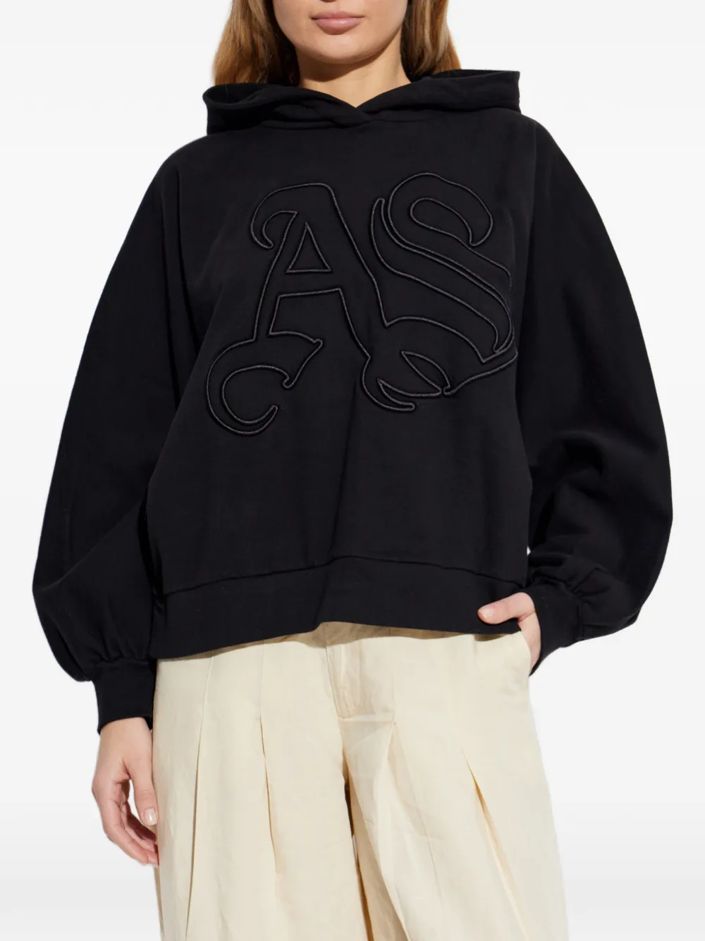 AllSaints Hoodie met borduurwerk Zwart