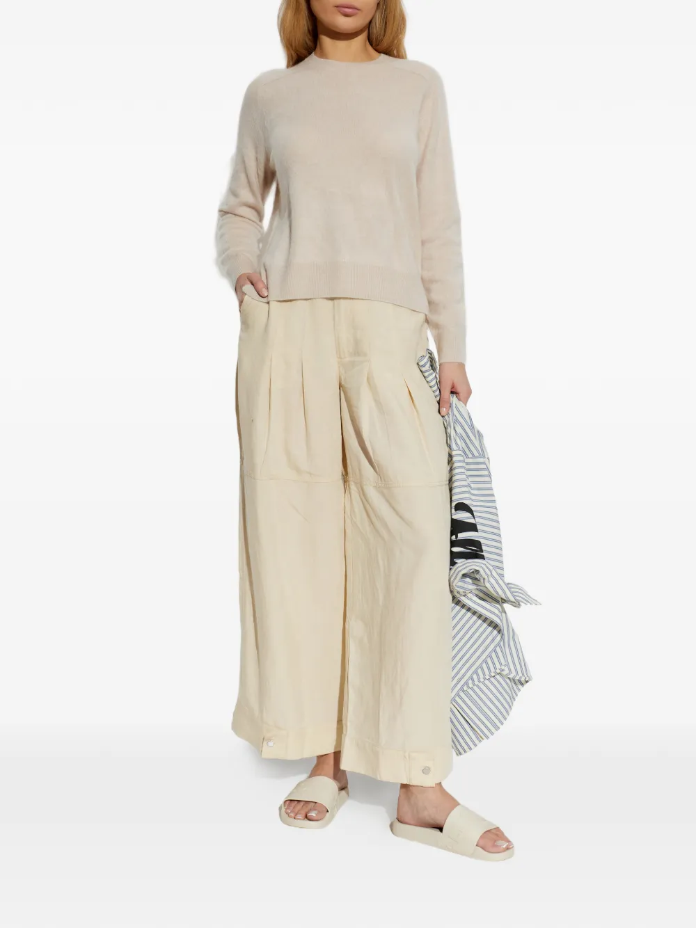 AllSaints Biggy slippers met logo Wit