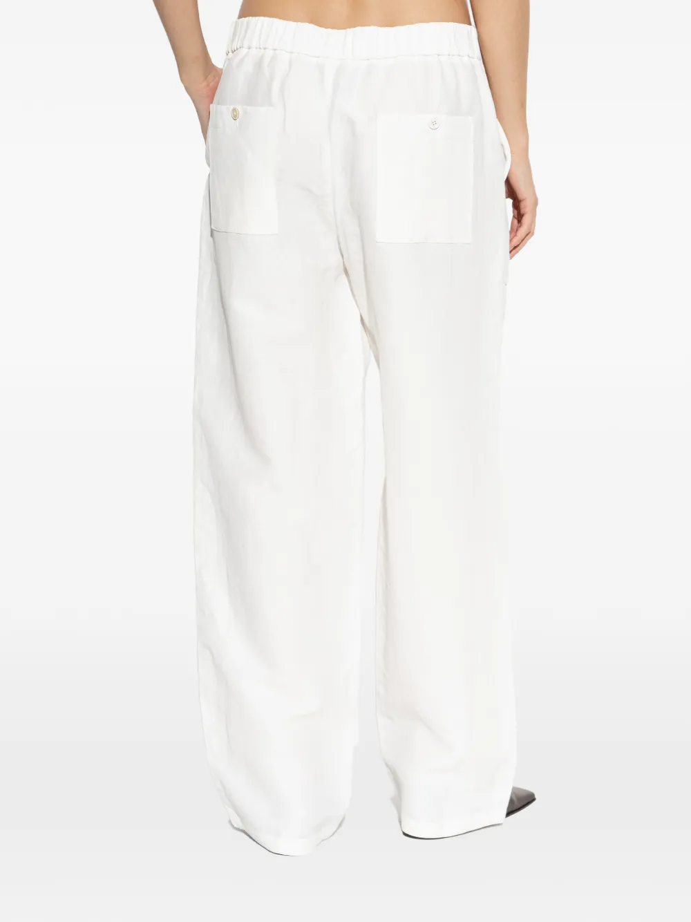 JIL SANDER+ Broek met cargo zak en striksluiting Wit