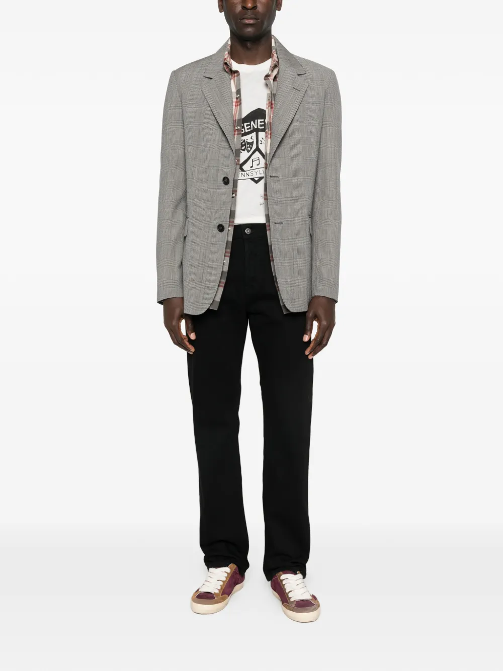  Golden Goose Two-button Check Blazer - Grey 