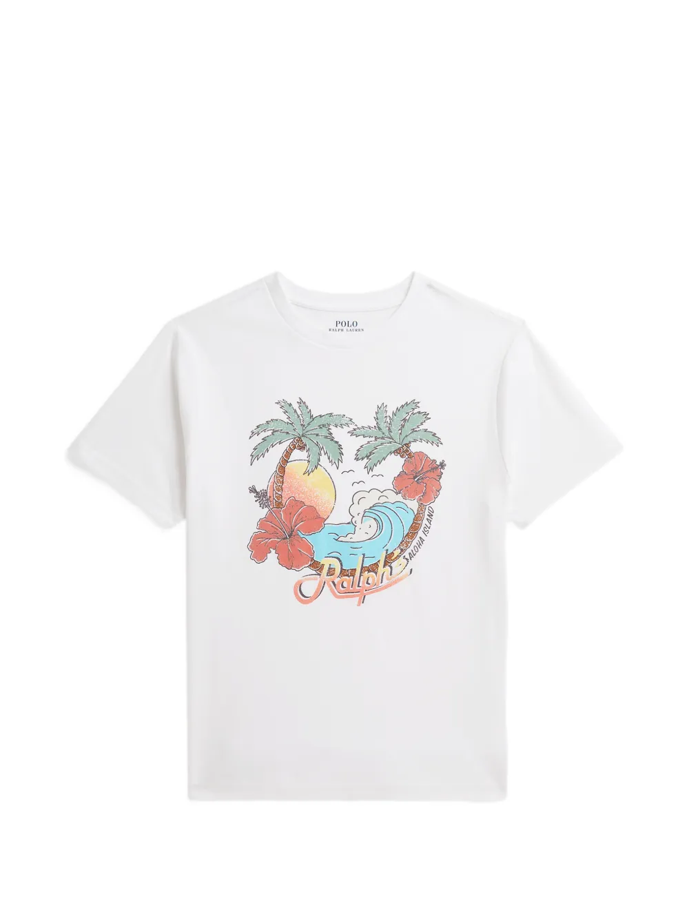 POLO RALPH LAUREN KIDS T-shirt girocollo con stampa - Bianco