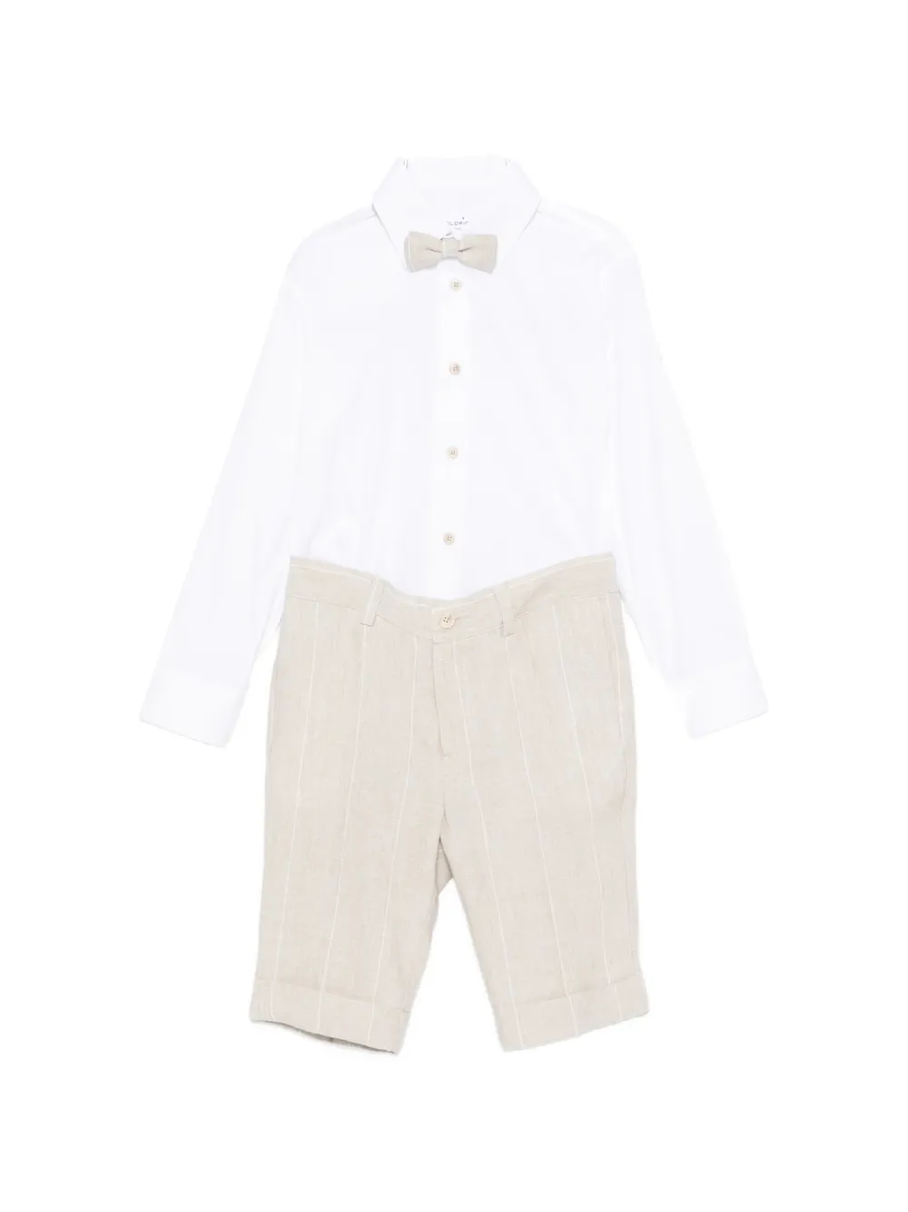 Colorichiari bow striped suit (set of four) - Bianco
