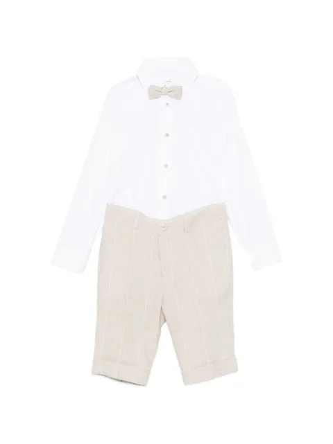 Colorichiari bow striped suit (set of four)