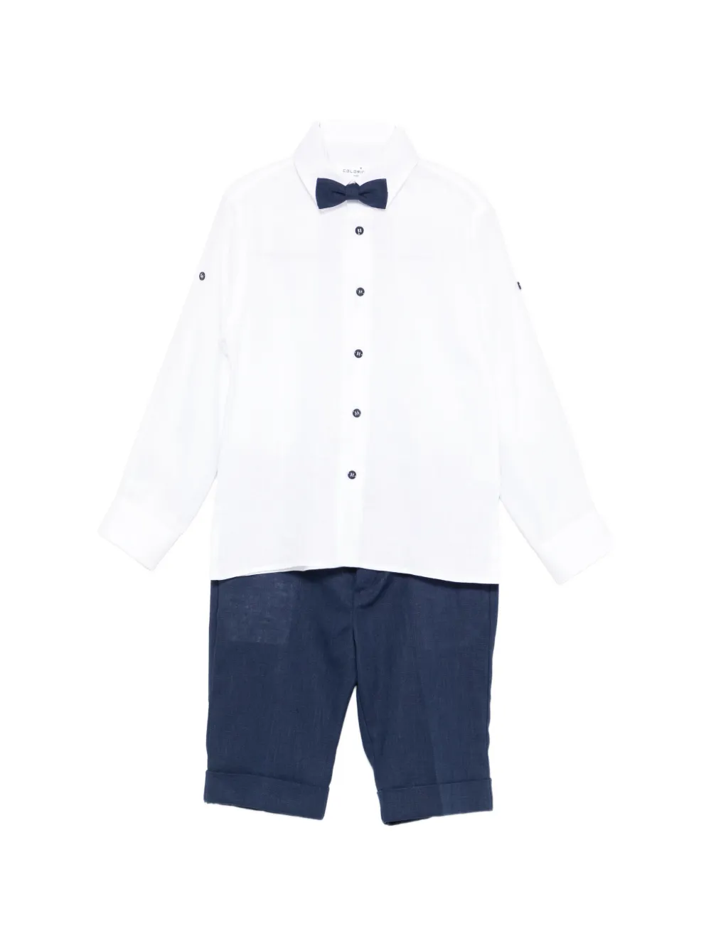 Colorichiari bow shorts suit (set of four) - Bianco