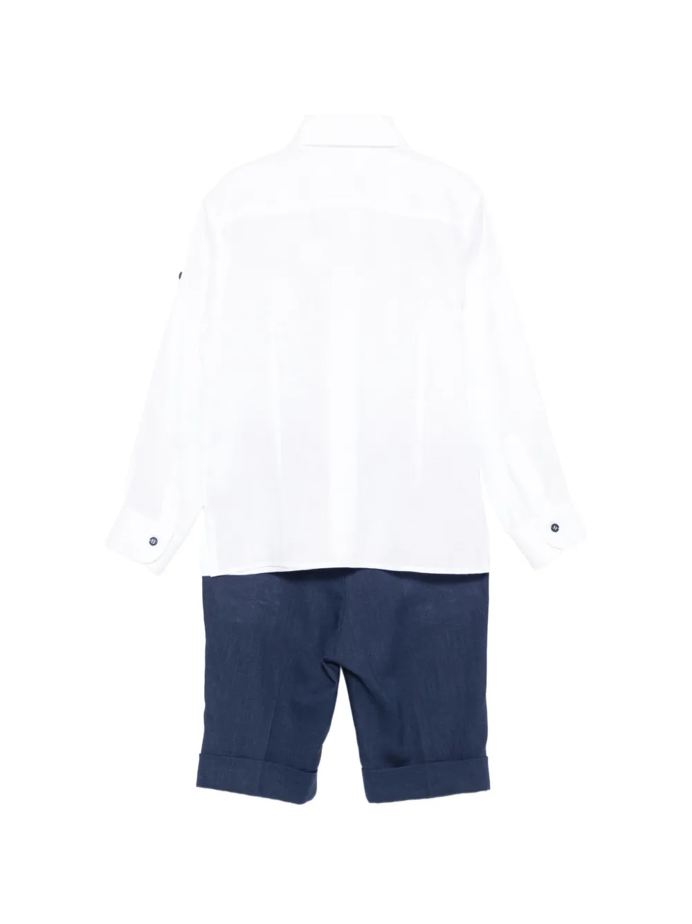 Colorichiari Vierdelig pak met shorts en strik Wit